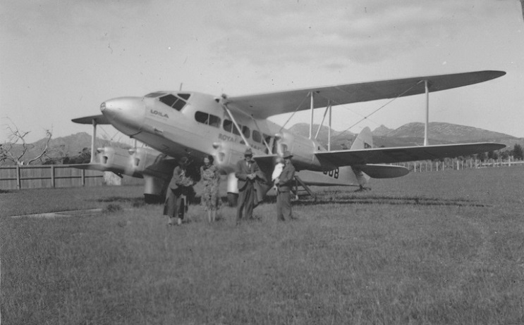 ANA DH.86A "Loila" at St Pats Aerodrome, Flinders Island,. about 1937