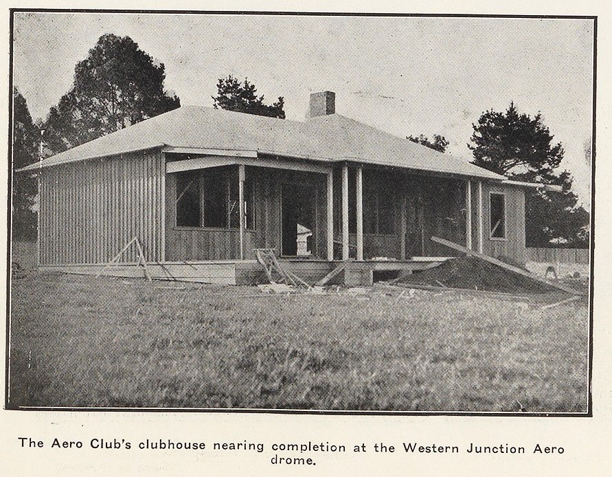 Aero Club Clubhouse under construction Nov 1931 at Western Junction