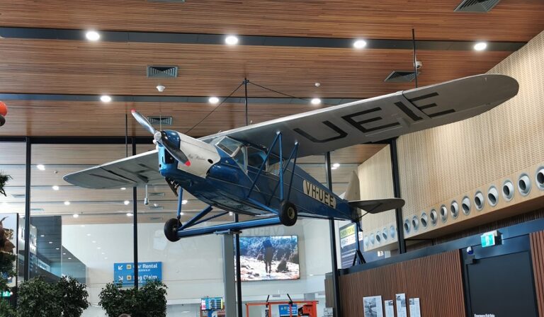 Miss Flinders on elevated display at Launceston Airport