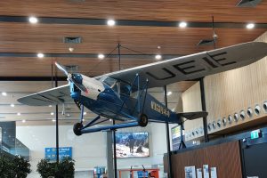 Miss Flinders on elevated display at Launceston Airport